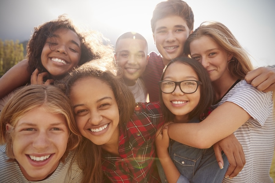 group of teenage friends